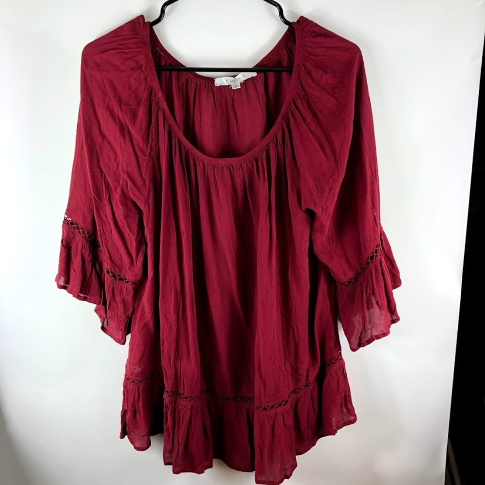 Fever Red Flowy Blouse